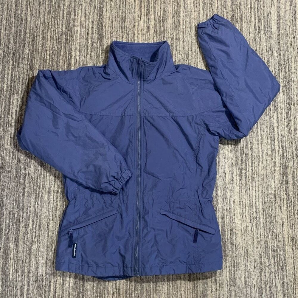 Vintage Columbia Core Interchange Women's Medium Blue‎ Ski Snow Jacket Coat Zip